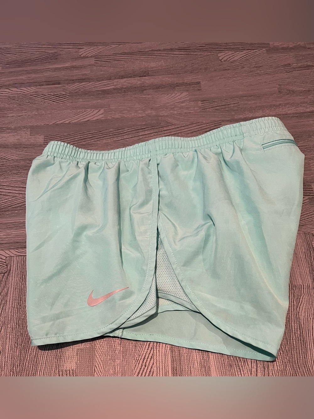 Nike Dri Fit Running Shorts Womens S Medium Dry Tempo Inner Lined Light Blue